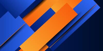 Abstract orange and blue square overlapping 3D background. Simple paper cut pattern design. Eps10 vector