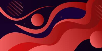 Paper Cut Wave Shape on blue background. Soft red layered wave design for business presentation, flyer, poster. Eps10 vector