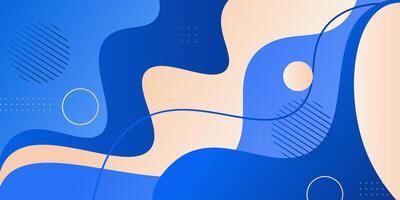 Colorful blue geometric business banner design. Creative banner design with wave and line shape as template. Simple design on white horizontal banner. Eps10 vector