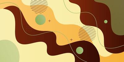 Brown geometric business banner design. Creative banner design with wave and line shape as template. Simple design on horizontal banner. Eps10 vector