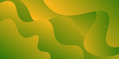 Modern green gradient geometric business banner design. Creative banner design with wave shape and lines on background for template. Simple horizontal banner. eps10 vector