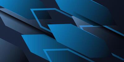 Futuristic design background blue arrow geometric background 3D overlapping pattern layers on dark background. eps10 vector