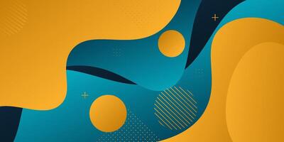 Abstract blue and orange wave pattern on dark background. Simple and trendy banner design. Eps10 vector