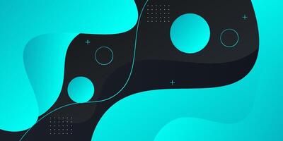 Blue geometric business banner design. Creative banner design with wave and line shape as template. Simple design on dark horizontal banner. Eps10 vector