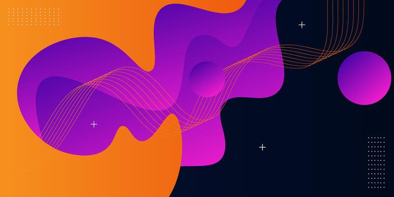 Modern orange purple geometric business banner design. Creative banner design with wave shape and line as template. eps10