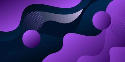 Abstract fluid 3D background with blue and purple wave design vector