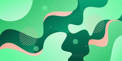 Abstract bright green wave fluid 3D background. Trendy shape pattern design. Modern banner background. Eps10 vector