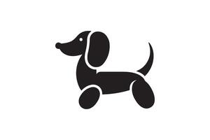 A black and white illustration of a dog vector