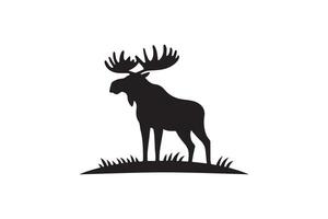 Moose silhouette on a white background vector