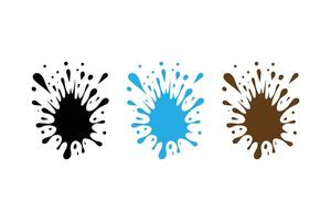 Three different colored splashes on a white background vector