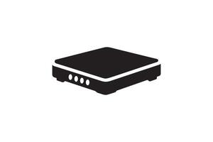 A black and white image of a computer on a white background vector