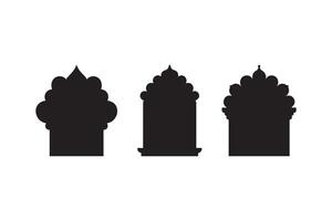 Three different types of architecture in black and white vector