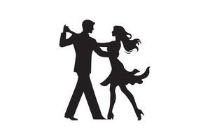 A silhouette of a couple dancing in the air vector