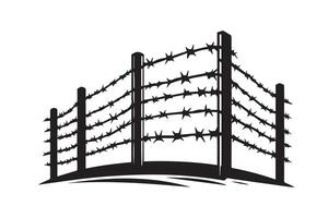 Barbed wire fence with barbed wire fence barbed wire fence with barbed wire fence vector