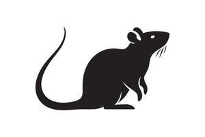 A rat silhouette on a white background vector