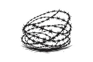 Barbed wire illustration on white background vector