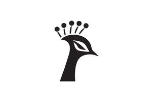 A black and white logo of a bird with a crown on its head vector