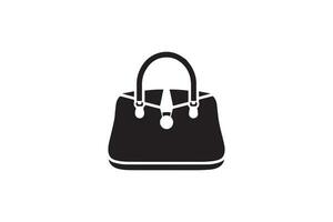 A black and white handbag icon on a white background vector