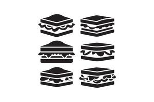 A set of six hamburgers on a white background vector