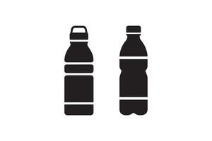 Two black and white bottles of water on a white background vector