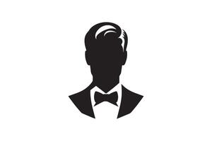 A silhouette of a man in a tuxedo vector