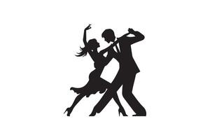 A silhouette of a couple dancing in the style of the tango vector