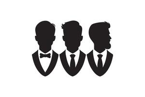 Three men in suits with bow ties vector