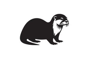 Otter icon on white background vector
