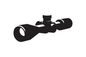 A black and white image of a rifle scope vector
