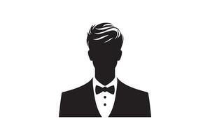 A man in a tuxedo silhouette on a white background vector