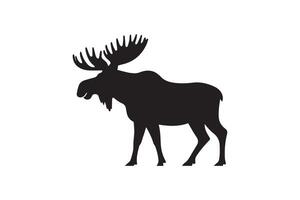 Moose silhouette on white background vector