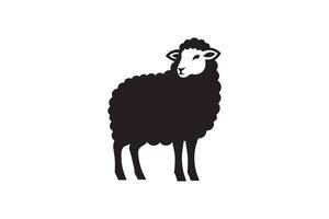A black sheep is standing in front of a white background vector