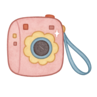 An old camera with a flower on it png