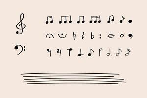 Clean music sheet template with notes and clefs for Classical Music Month and Music Lessons. Organized music template with staff lines and clear musical symbols. Perfect for education and music holida vector
