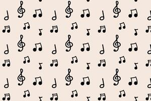 pattern with musical notes and treble clefs on soft background vector