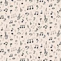 Dense pattern of music notes and symbols for World Music Day or Education Month. Busy pattern featuring small musical icons in black on soft background. Ideal for music themed produc vector