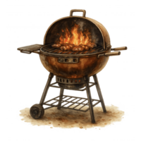 A barbecue grill with flames on it png