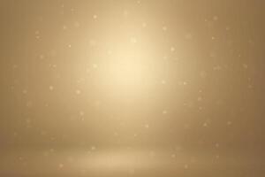 Golden glow background with center light and bokeh sparkles vector