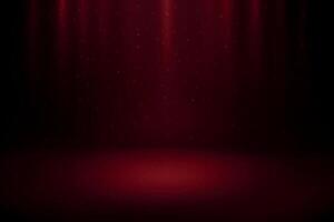 Red spotlight background with particles for stage presentation vector