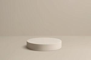 Minimal beige podium on neutral background for product display vector