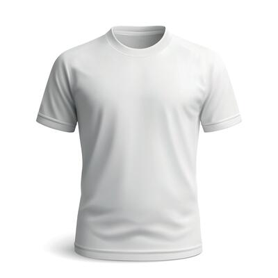 Plain white soccer crew neck T-shirt with soft fabric folds.