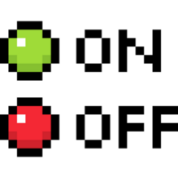 Pixel on and off button. pixel game graphic elements. png