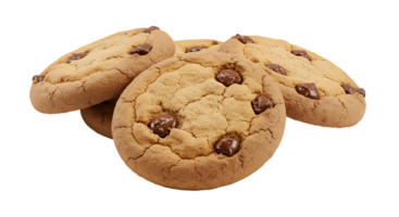 Cookies with Chocolate Chips Isolated on Transparent Background png
