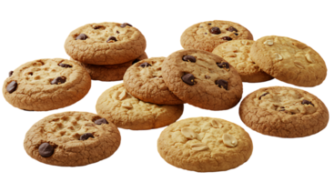 Chocolate Chip Cookie Stack with Isolated Transparent Background png