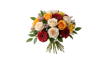 Vibrant flower bunch with background removed png