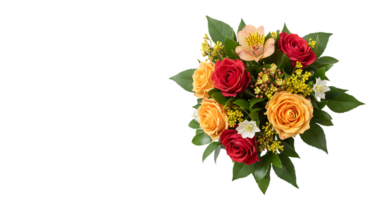 Isolated bouquet design with flowers in bright colors png