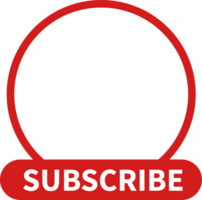 Circle subscribe button, red subscribe button social media button. Subscribe like comment share png