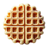 Crispy waffle slices with lattice pattern, top view, side view isolated on transparent background png