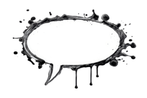 Ink splash speech bubble design png