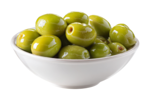 Top-down olive bowl healthy snack png